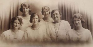 The Skene Girls 1925: Back Row - Laura and Lizzie Front Row - Ann, Elsie, their mother Agnes and sister Agnes.